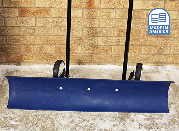 The Snowcaster 30SNC Wheeled Snow Pusher Shovel, Blue Snowcaster