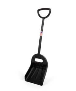 The Snowcaster 100ERG Ergonomic Snow Shovel and Polypropylene Barn Scoop, 14" Blade, Black